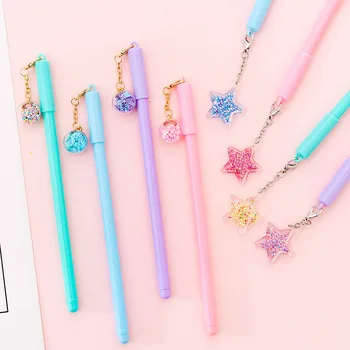 

Star Pendant Gel Pens Cute 0.38 mm Black Ink Signature Pen School writing Supplies Stationery Promotional gift