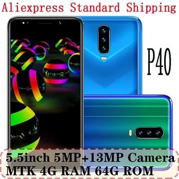 

P40 smartphones 4G RAM 64G ROM quad core 5.5INCH 13MP Face ID unlocked celulares android mobile phones Global version fast ship