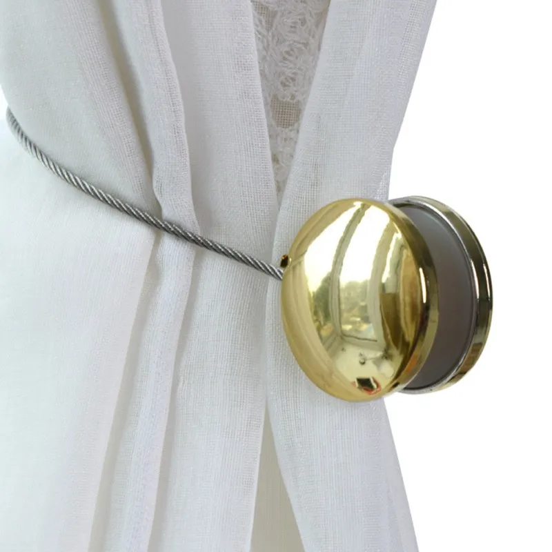 Золотой Серебряный держатель с магнитной застежкой для занавесок, круглые занавески, аксессуары для занавесок 1 шт. x