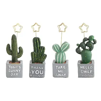 

Cute Creative Cactus Business Name Card Place Stand Table Number Holder Photo Memo Note Clip Decor for Home Office Restaurant