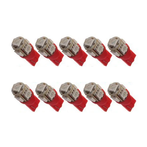 10x T10 194 168 501 W5W CULOT 5 светодиодный 5050 SMD лампочка ночные огни красный 12 В