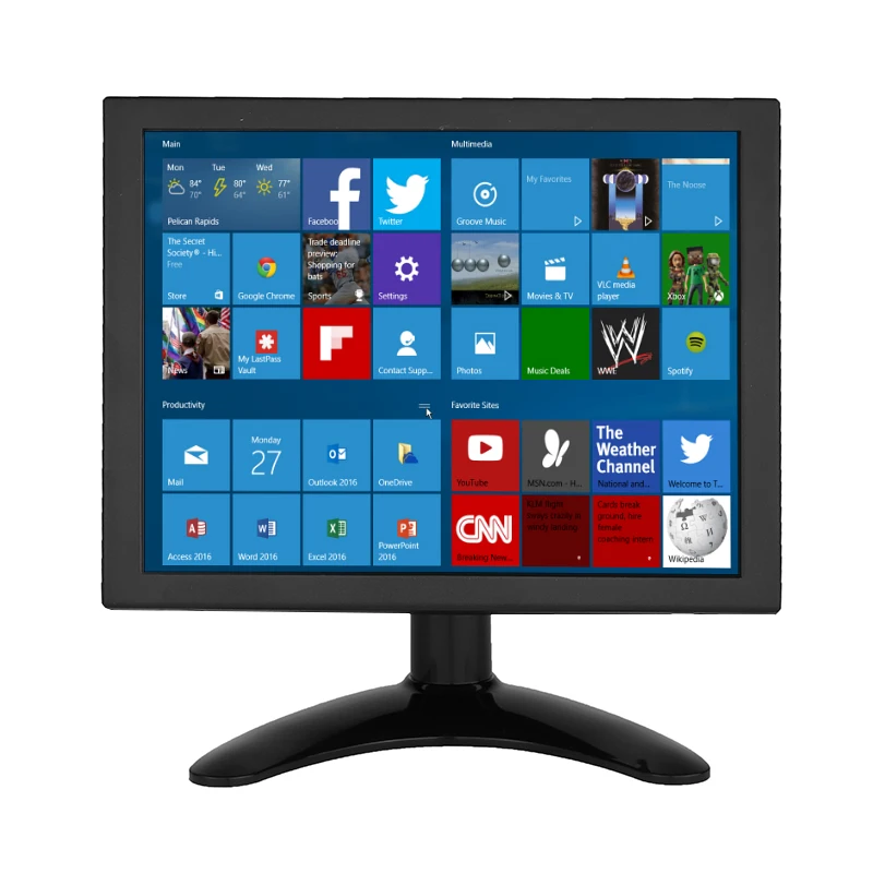 8 дюймовый металлический ЖК монитор промышленный мини cctv 1024*768 с VGA HDMI BNC|Мониторы| |
