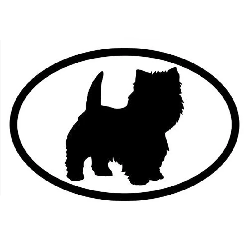 

Interesting Car Sticker WEST HIGHLAND TERRIER Oval Accessories Car Styling Decal Vinyl PVC 15cm*10cm