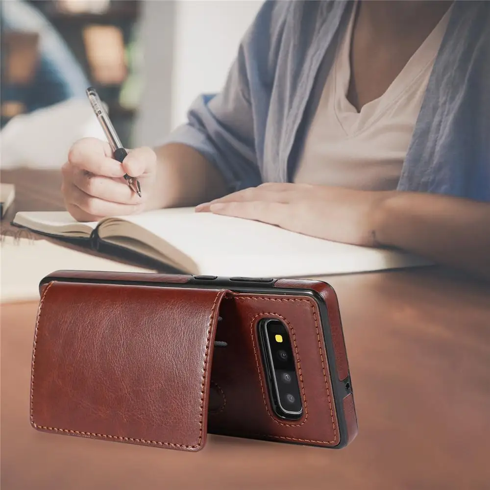 Держатель для карт, чехол-кошелек для samsung Galaxy Note 10 Pro 9 8 S10 S9 S8 Plus S10e чехол для samsung Note10, кожаный чехол с подставкой