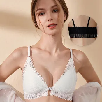 

High Quality Seamless Front Closure Sexy Lace Bras For Women Wireless Push Up Bra Comfort Underwear Backless Bralette Lingerie