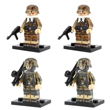 NEW WW2 Military Army Soldier Figures Building Blocks German Herman Goering Paratrooper Armored Force Soldier Weapon Bricks Toys