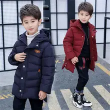 Зимняя Детская куртка и пальто для мальчиков, Новое поступление модных женских сапог верхняя одежда с капюшоном для детей, пуховое пальто из стеганой хлопковой ткани для мальчиков, раздел-верхняя одежда
