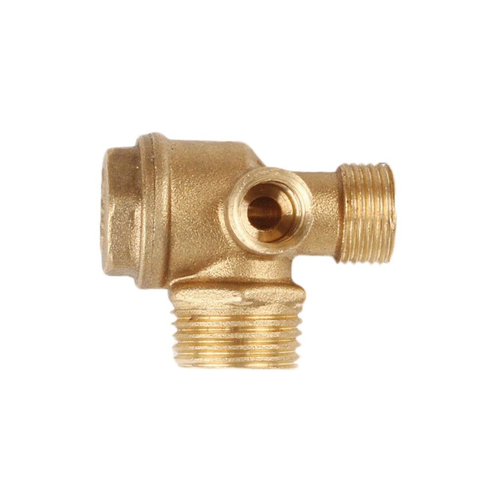3 Way Outlet Thread Central Pneumatic Brass Check Water Control Leakproof Tool Male Tube Connector Non Return 90 Degree