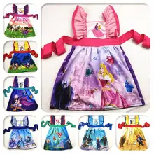 Платье принцессы с оборками из тканого материала для девочек; очаровательные детские праздничные платья для девочек