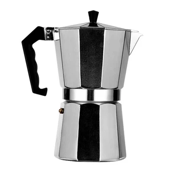 

450ML Coffee Maker Aluminum Mocha Espresso Percolator Pot Coffee Maker Moka Pot 9 Cup for Stovetop Coffee Maker