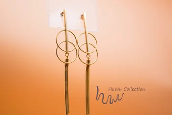 

Abstract Lantern Earrings for Women Geometric Element Combine Unique Tassel Dangles Long Ear Drops Blogger's Recommendation HuWu