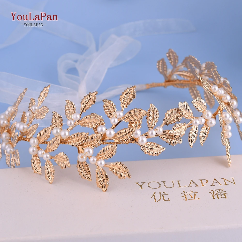 YouLaPan SH353 Sparkly Skinny Belt Gold Leaf Wedding Belt with Pearls Womens Formal Belts Wedding Waist Jeweled Dress
