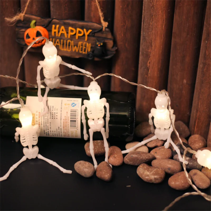 

Halloween Skull Skeleton Light String Ghost LED Lamp Outdoor Waterproof Battery USB Lampara Skeleton Shape Horror Decorative