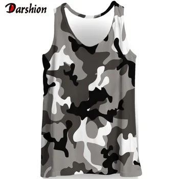 

Summer Cool 3d Sleeveless Shirts Tank Top Fitness Shirt Men Camouflage Bodybuilding Workout Gym Vest Fitness Men Muscle Vest Tee