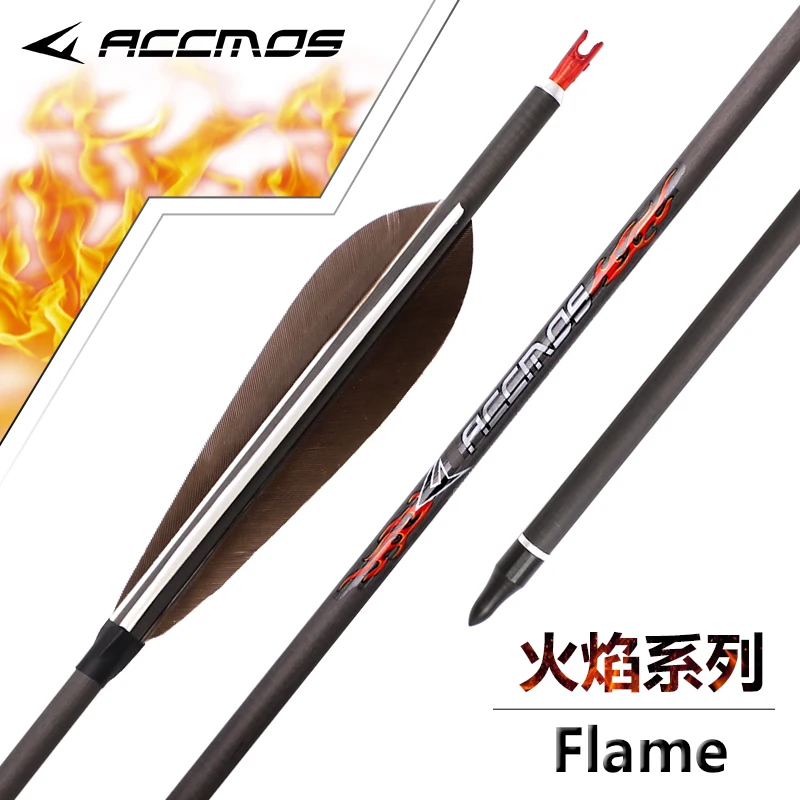 33" Carbon 6 mm Arrows Spine 800 Archery Turkey Feather for Compound/Recurve Bow 