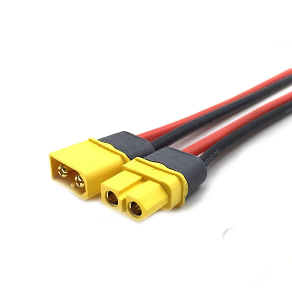 Разъем AMASS XT60 мама с корпусом 10 см силиконовый провод 14AWG + разъем штекер W/Корпус |
