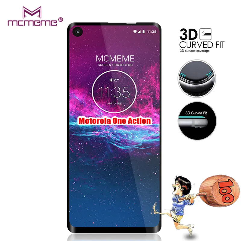 

For Motorola One Action Glass Tempered Screen Protector Full Cover Film For For Motorola One Action Tempered Glass