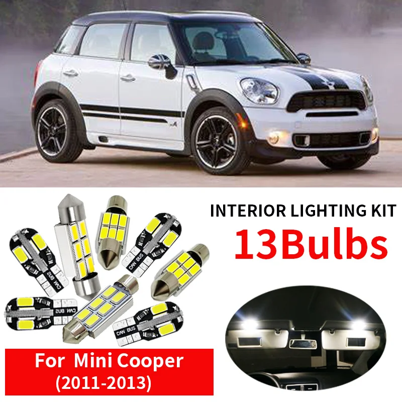 13 шт. без ошибок для 2011-2013 Mini Cooper S Base Countryman R60 светодиодный светильник для интерьера комплект посылка