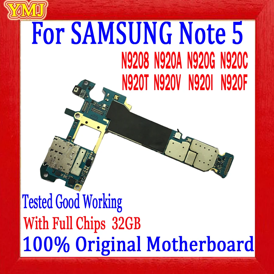 Материнская плата Samsung Galaxy Note 5 N9208 N920A N920V 32 ГБ 100% оригинальная логическая с