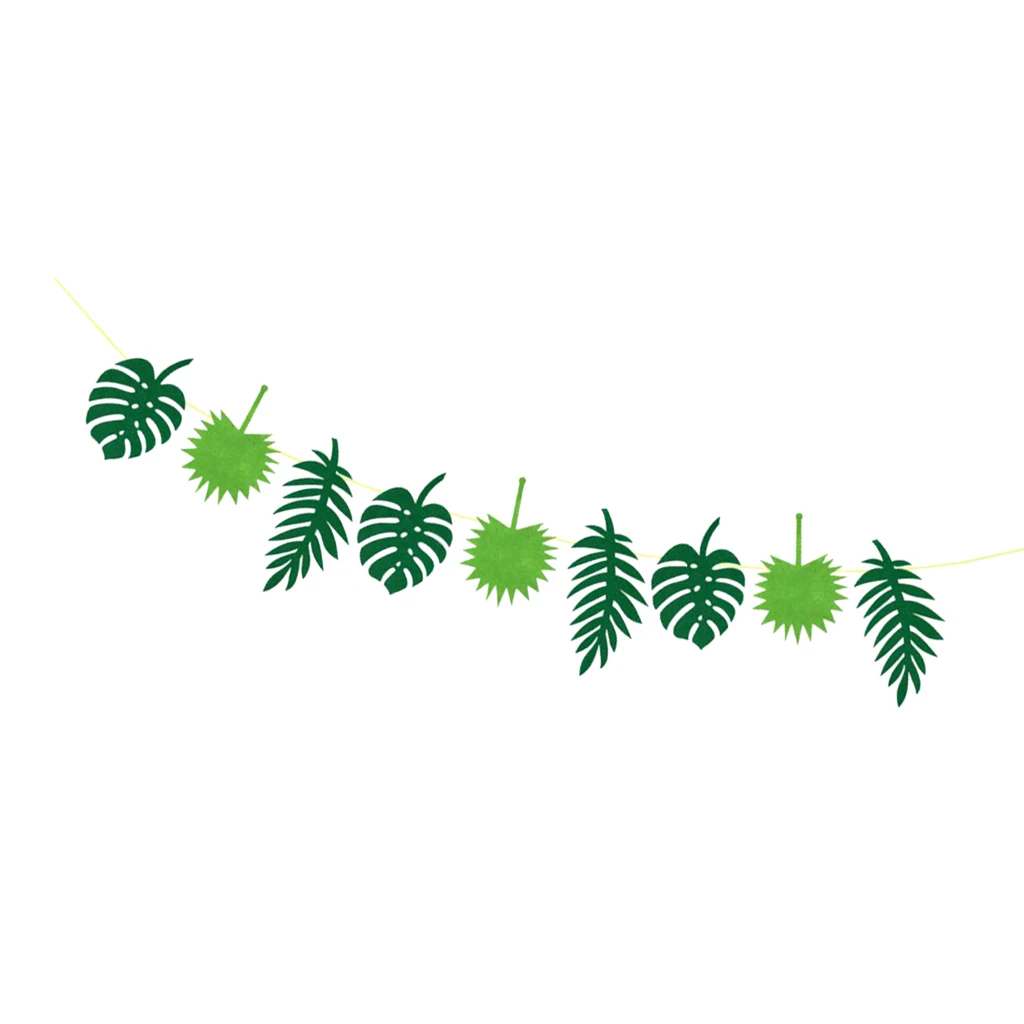 Hawaiian Tropical Leaves Bunting Banner Summer Beach Party Sign Garland 3 Meters