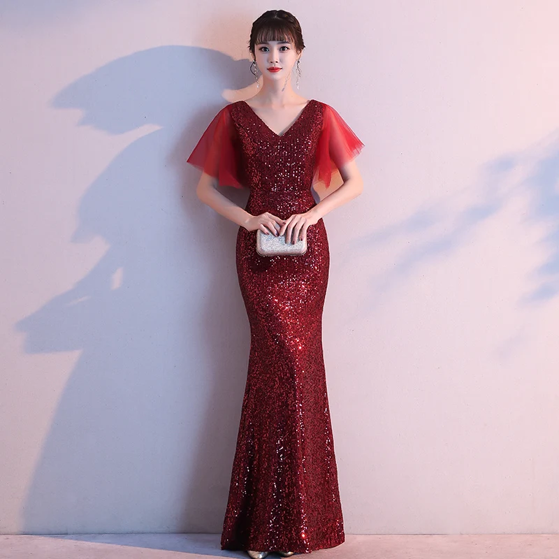 Женское Сетчатое вечернее платье, элегантное серое, эффектное, Cheongsam, изысканный цветок, кружево, Qipao, сексуальное бальное платье, vestidos De Festa
