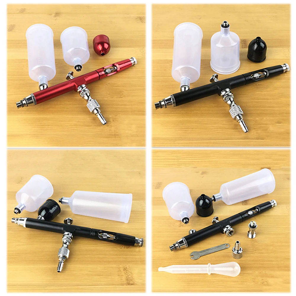 Airbrush Dual Action Gravity Feed 0.3mm Nozzle Spray Gun Cake Decorating Nail Manicure With Clean Kit
