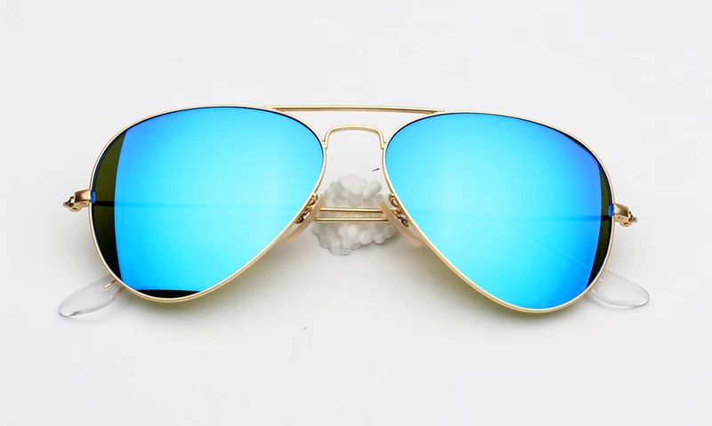 Высококачественные классические Винтажные Солнцезащитные очки для женщин и мужчин, роскошные дизайнерские брендовые солнцезащитные очки в стиле ретро, женские солнцезащитные очки для мужчин - Цвет линз: gold-blue