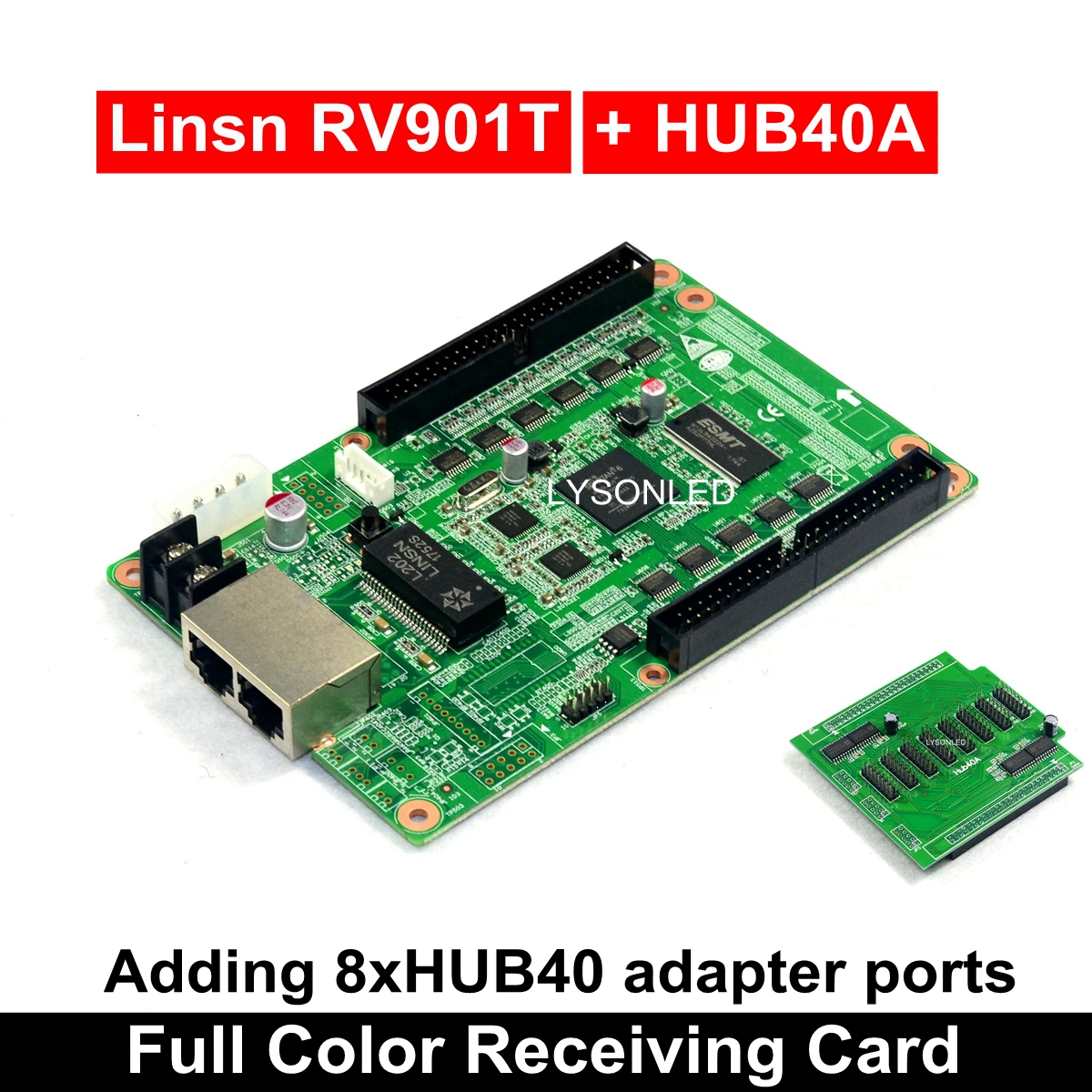 Linsn RV901T полный Цвет принимающая карта + Hub40A адаптер переменного тока RV901 HUB40