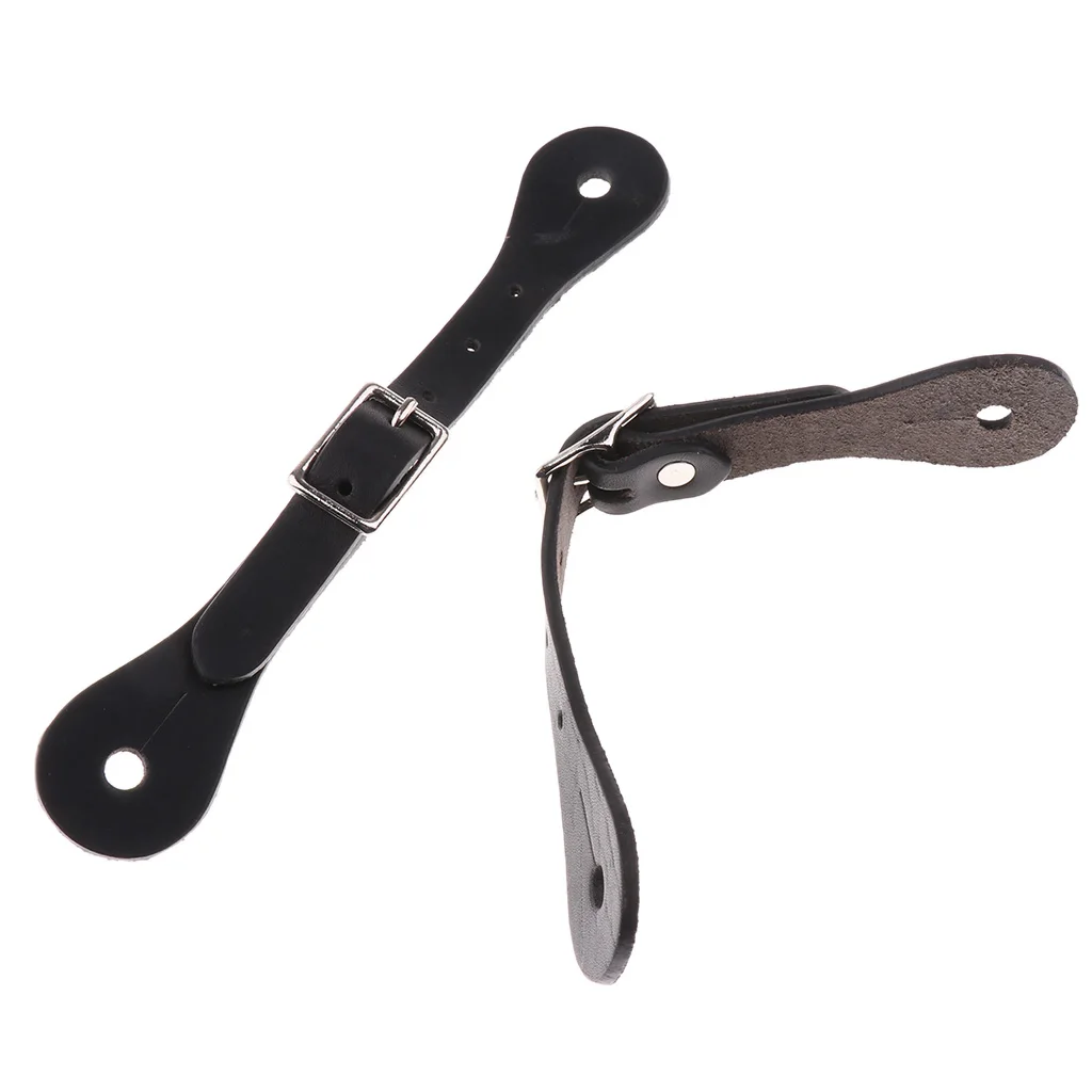 Pack of 2pcs 22cm/8.66'' Horse Riding Artificial Leather Spur Straps Equestrian Boots Accessories