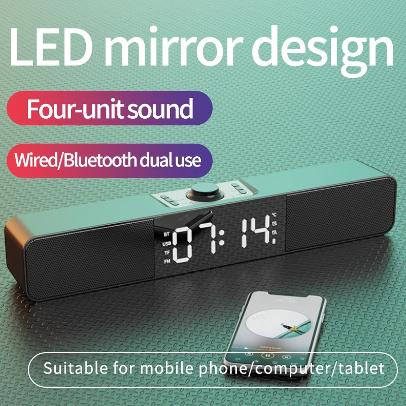 

Multimedia computer audio desktop home alarm clock speakers subwoofer caixa de som bluetooth speaker soundbar altavoz bluetooth