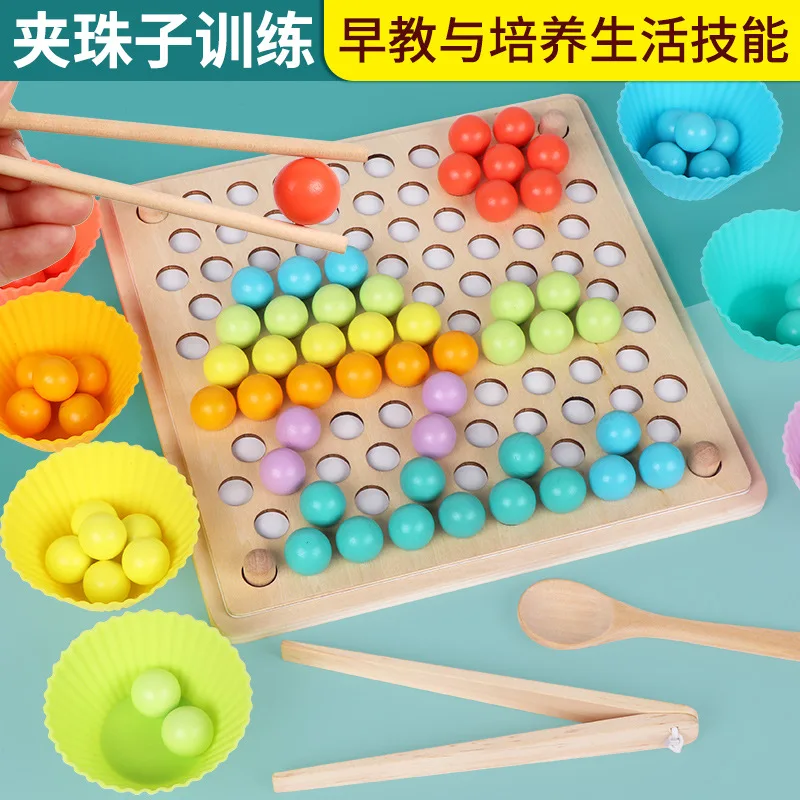 

Clip Beads Game Baby Learning Using Chopsticks Kids Hand-Eye Coordination Note Force Training Teaching Aids Jigsaw Puzzle Educat