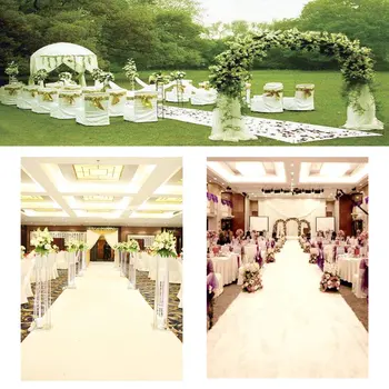 

Wedding Aisle Floor Runner White Carpet Hollywood Awards Party Decoration Polyester Floor Rug Runner Party Events Supplies 10x1m