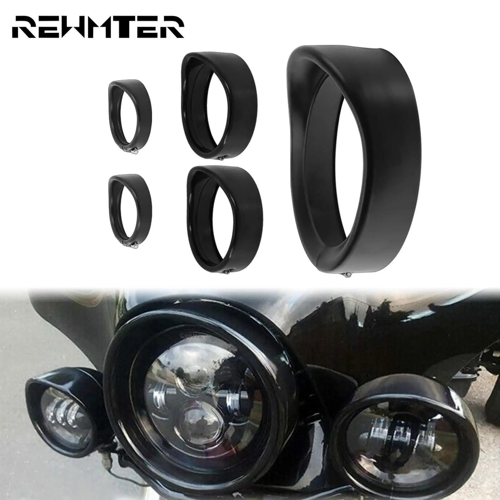 Motorcycle7HeadlightTrimRing45PassingLightsVisorStyleTurn