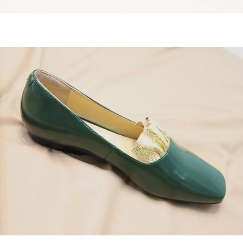 green flat shoes womens