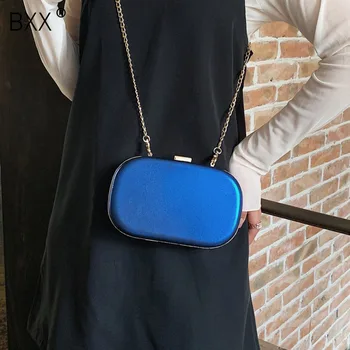 

[BXX] Women's Single Shoulder Crossbody Bag All-match Flap 2020 Fashion Box Shaped Tide Female Chain Personality Solid Bag HF188