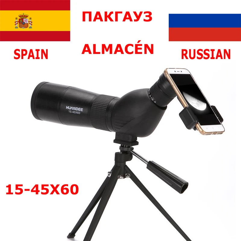 

HUANDEE 15-45X60 Monocular Telescopes Spotting Scope Telescope Zoom Waterproof Spotting Scopes For Hunting Telescope with tripod