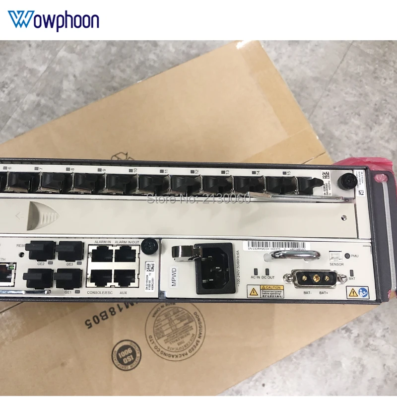 huawei GPON OLT оборудование MA5608T+ 1* MCUD+ 1* MPWC+ 1* GPFD 16 порт B+ C++, 1G, DC терминал linii optycznej