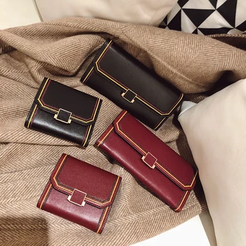 

2019 new wallet female long wallet purse leather ladies wallet with box