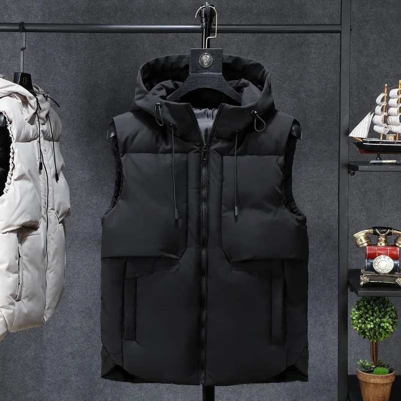 

Winter Cotton Vest Men's Autumn And Winter MEN'S Coat Middle-aged Korean-style Trend Warm Thick Large Size Men'S Wear Waistcoat