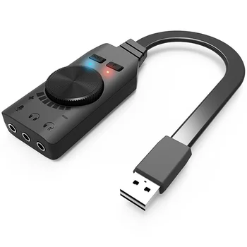 

GS3 Black Audio Stereo Converter Virtual 7.1 Channel Sound Card 3.5mm Headset Adapter External USB For PC Desktop Notebook