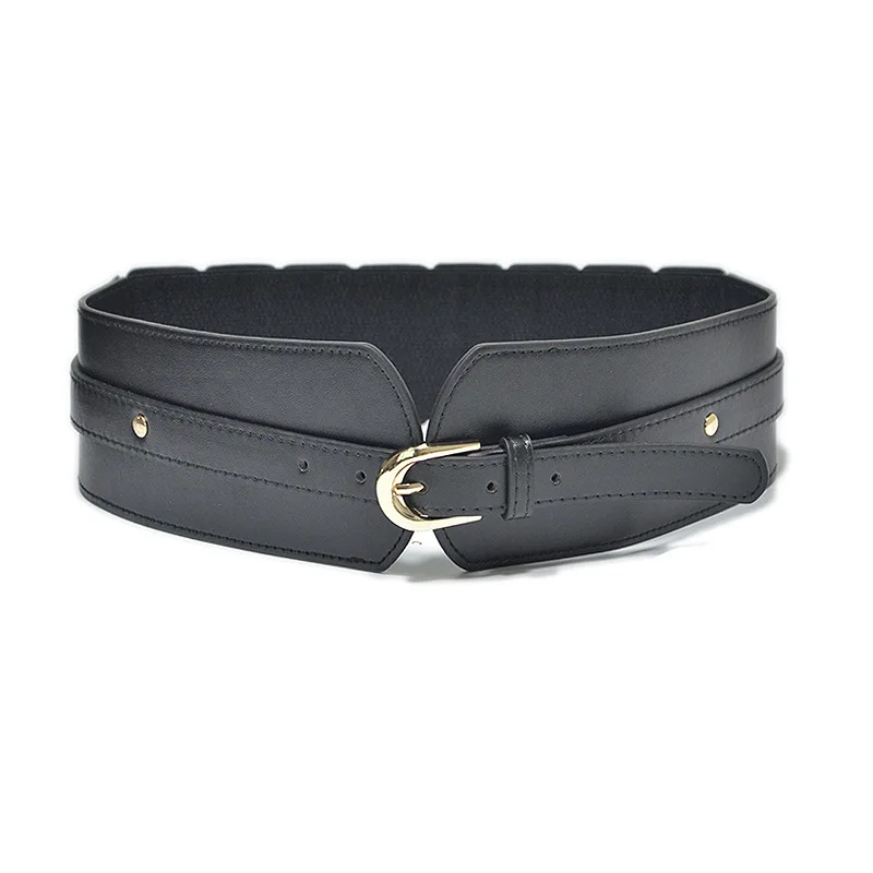 Women Belt Luxury ladies wide belt elastic vintage buckle leather wide fashion wild pin buckle women's belt waist seal belt F268