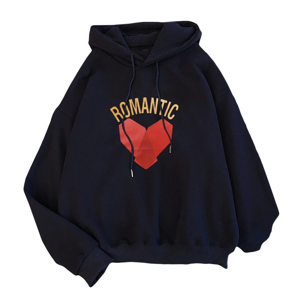 01 Black Romatic Письмо Сердце печати толстовки для женщин уличная Осень Зима Плюшевые ворсистые Пальто Толстовка Женский Розовый пуловер с капюшоном топы - Цвет: 01 Black
