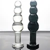 Black large artificial Pyrex Glass dick crystal dildo penis Anal Beads big ball butt plug masturbate adult sex toy for women men 1