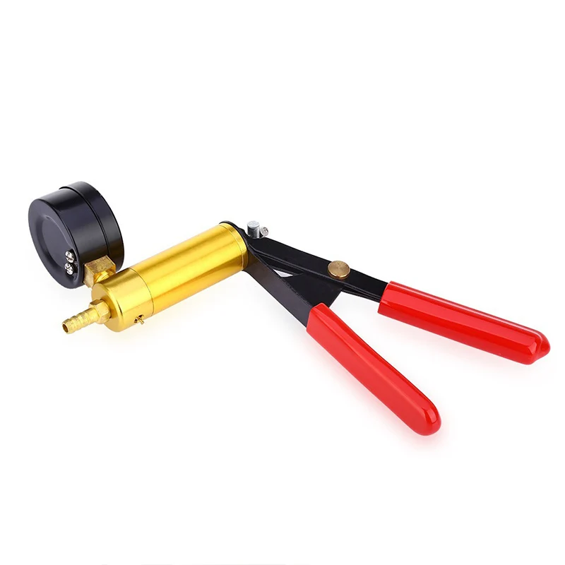 Automotive Pressure Gauge Car Auto Hand Held Vacuum Pistol Pump Aluminum Pump Body Pressure Vacuum Gauge Fluid Reservoir Tester Kit Tools