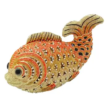 

Stylish Women Mini Fish Purse Handbag Evening Party Bridal Clutch Bag Prom Wedding Girls Wallet Purse L9BE