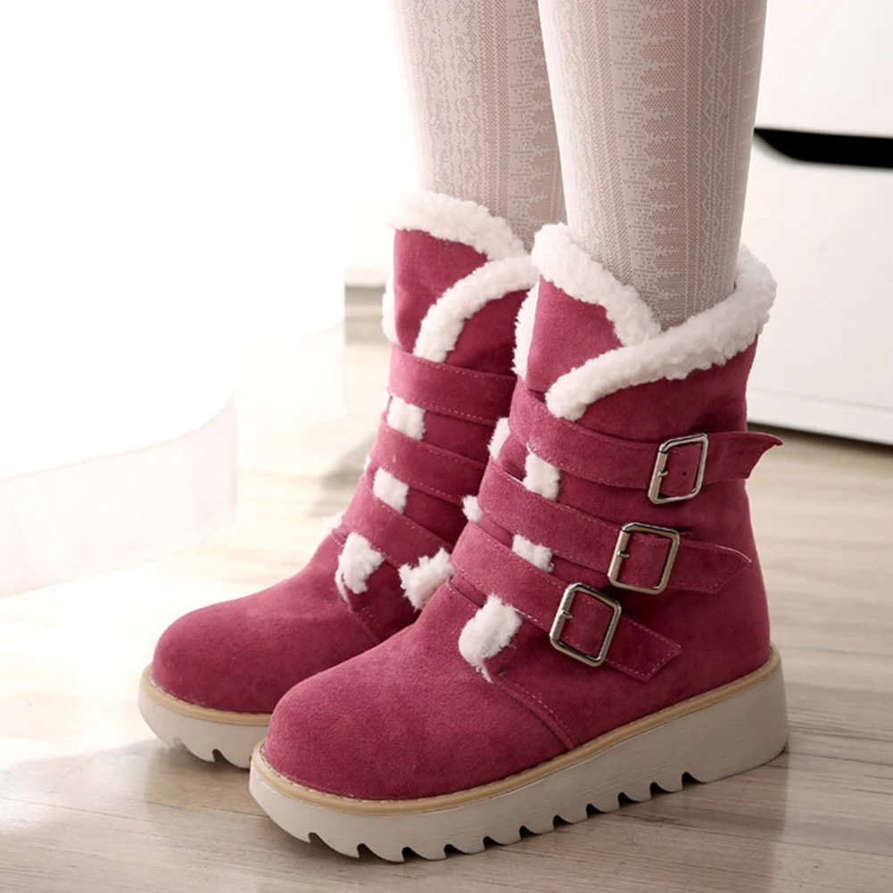 DORATASIA Large Size 32-43 New Warm Fur Snow Boots Fashion Buckle Lady Non-slip Shoes Woman Casual Ankle Boots Women Winter