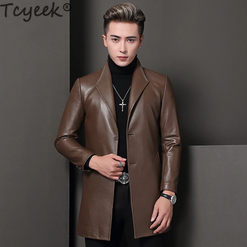 Tcyeek 100% натуральная кожаная куртка для мужчин зимняя осенняя одежда 2020 уличная Slim