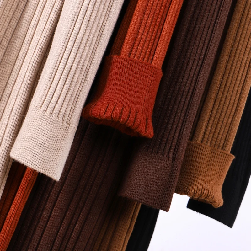 Модные женские свитера с длинным рукавом пуловеры платья свитеры вязаное