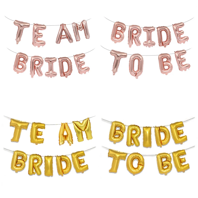 Rose Gold Bride To Be Letter Foil Balloon Team Bride Foil Balloon Bachelorette Party Decorations Weeding Bridal Shower Supplies