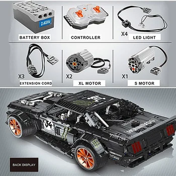 

RC Ford Mustang Hoonicorn RTR V2 Technic Super Racing Car With Motor 20102 MOC-22970 Building Blocks Bricks with LED light toys